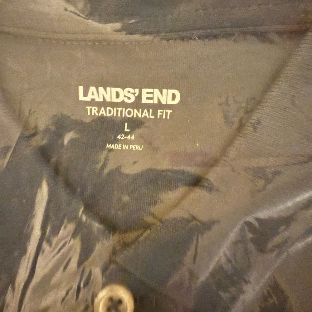 men's lands end traditional fit supima polo bering sea blue - Picture 2 of 4